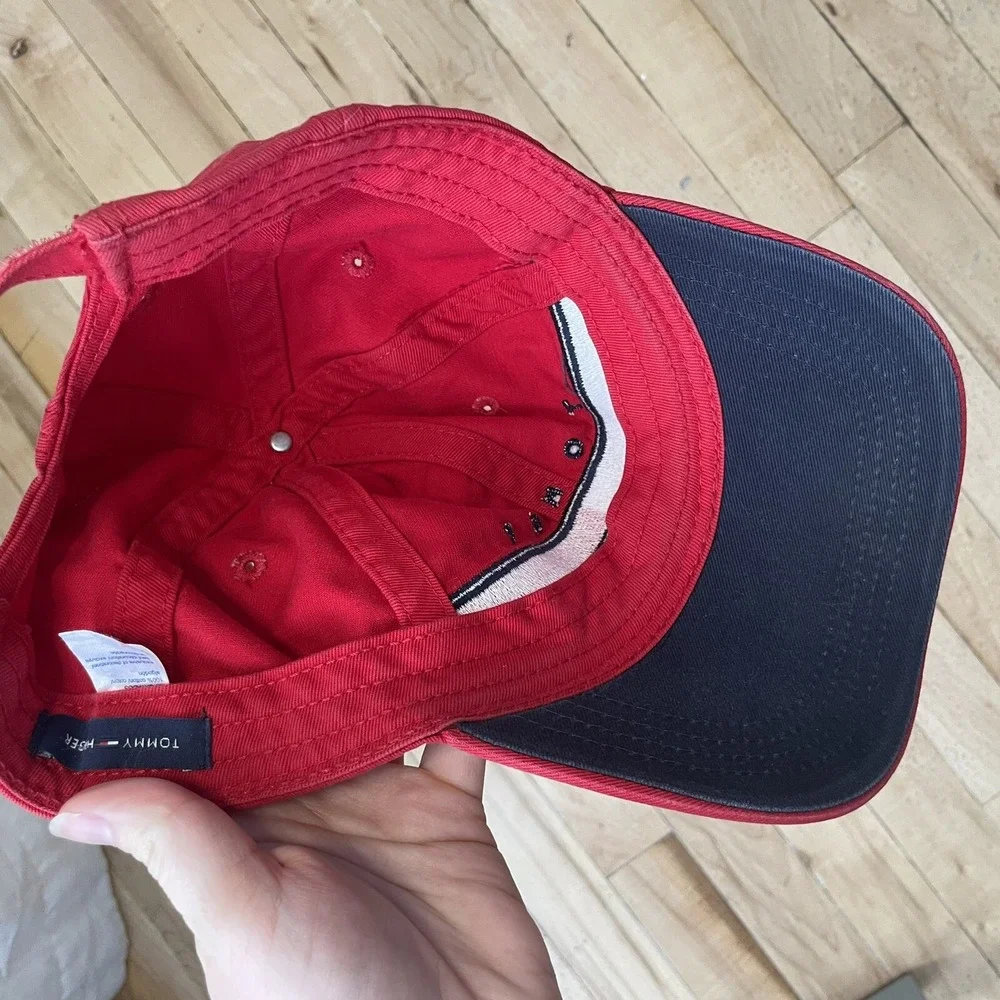Tommy Hilfiger‎ Boy's Kids Red Blue White Embroidered Ball Cap 100% Cotton 8-10